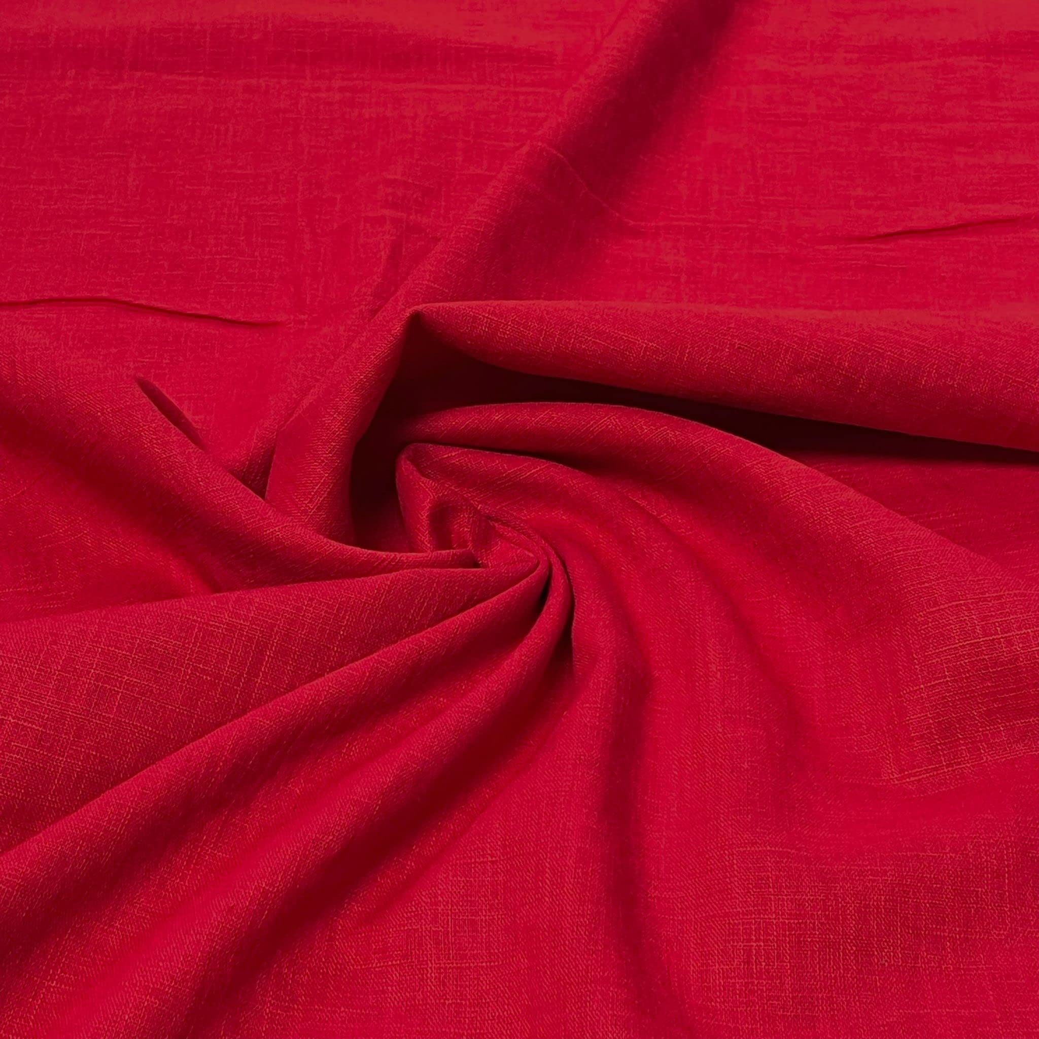 100% Pure Washed Linen Flax Fabric 45 Colours 135cm Wide 240gsm Per Metre (7019 Crimson) (ONE - METRE)