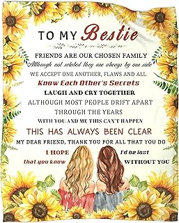 to My Bestie Blanket for Women Ultra Soft Flannel Throw Blanket for Sister Girls BFF for Sofa Bed Friendship Gift for Friends Birthday Anniversary 80 x 60 Inch