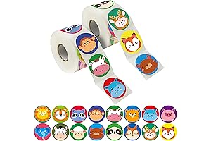 600 Adorable Round Animal Encouragement Stickers
