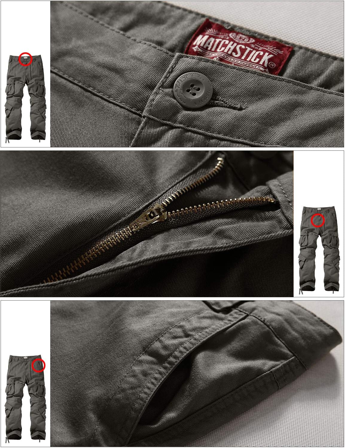 Match Men's Wild Cargo Pants 36 R-green