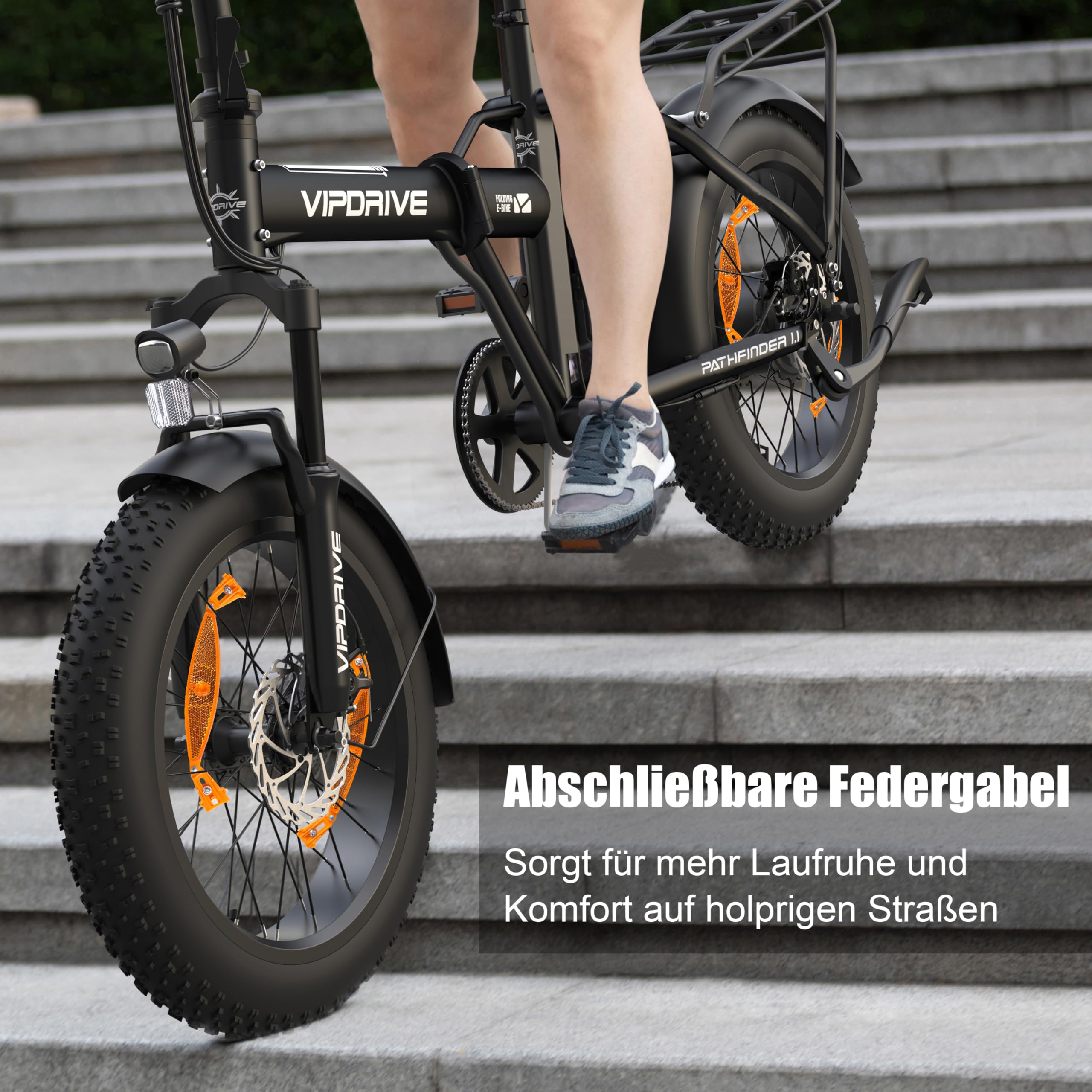 Elektrofahrrad 20 Zoll E-Bike Klappbar Fat Tire mit 48V 13Ah Abnehmbar Akku, E Bike für Herren und Damen, 250W Motor, LCD-Display, 25KM/H, Reichweite bis 100km Faltbares Pedelec