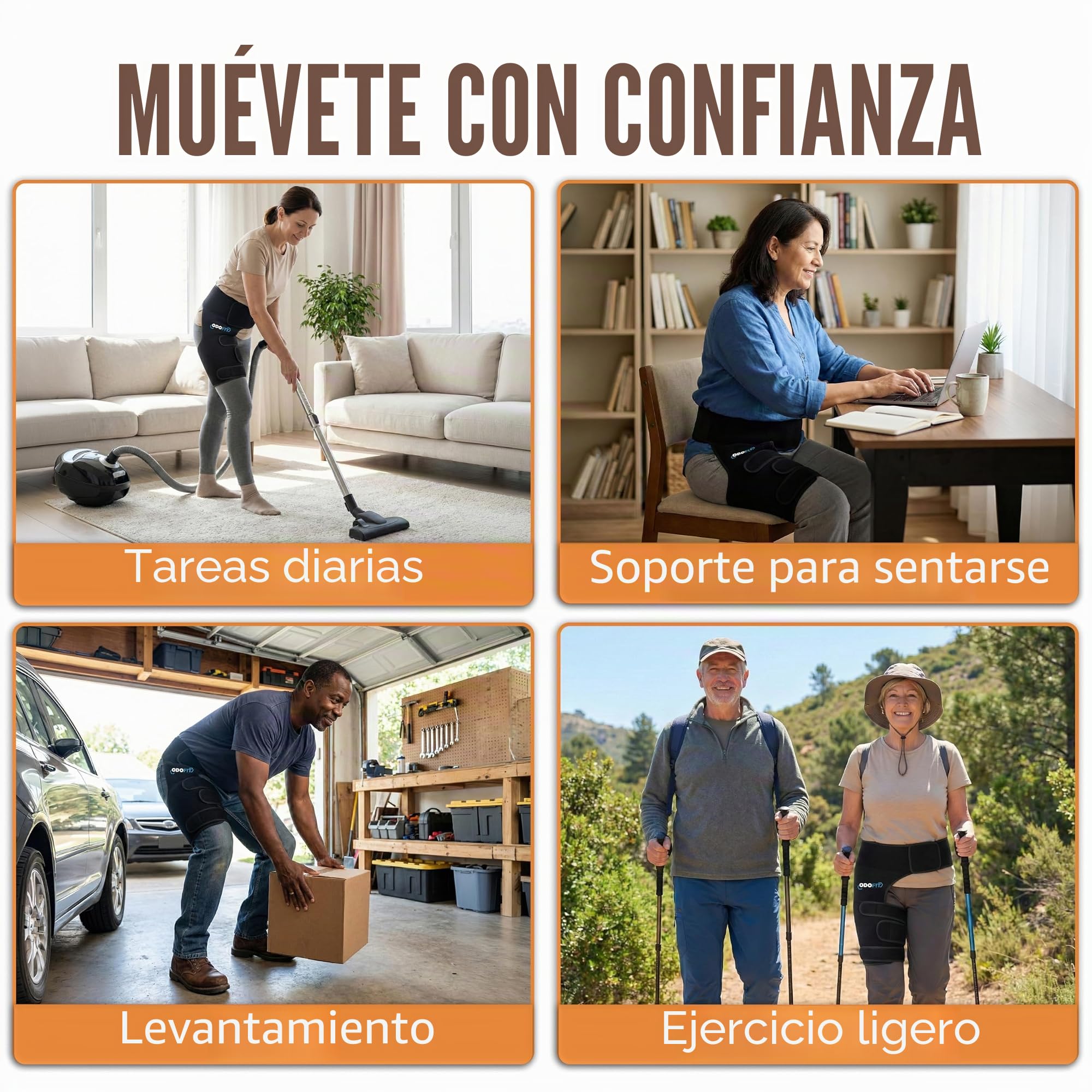 Soporte de cadera 5 en 1 para mujeres y hombres, dispositivos de alivio del dolor de ciática, ingle ajustable, envoltura de compresión flexible de cadera para un apoyo cómodo para muslos
