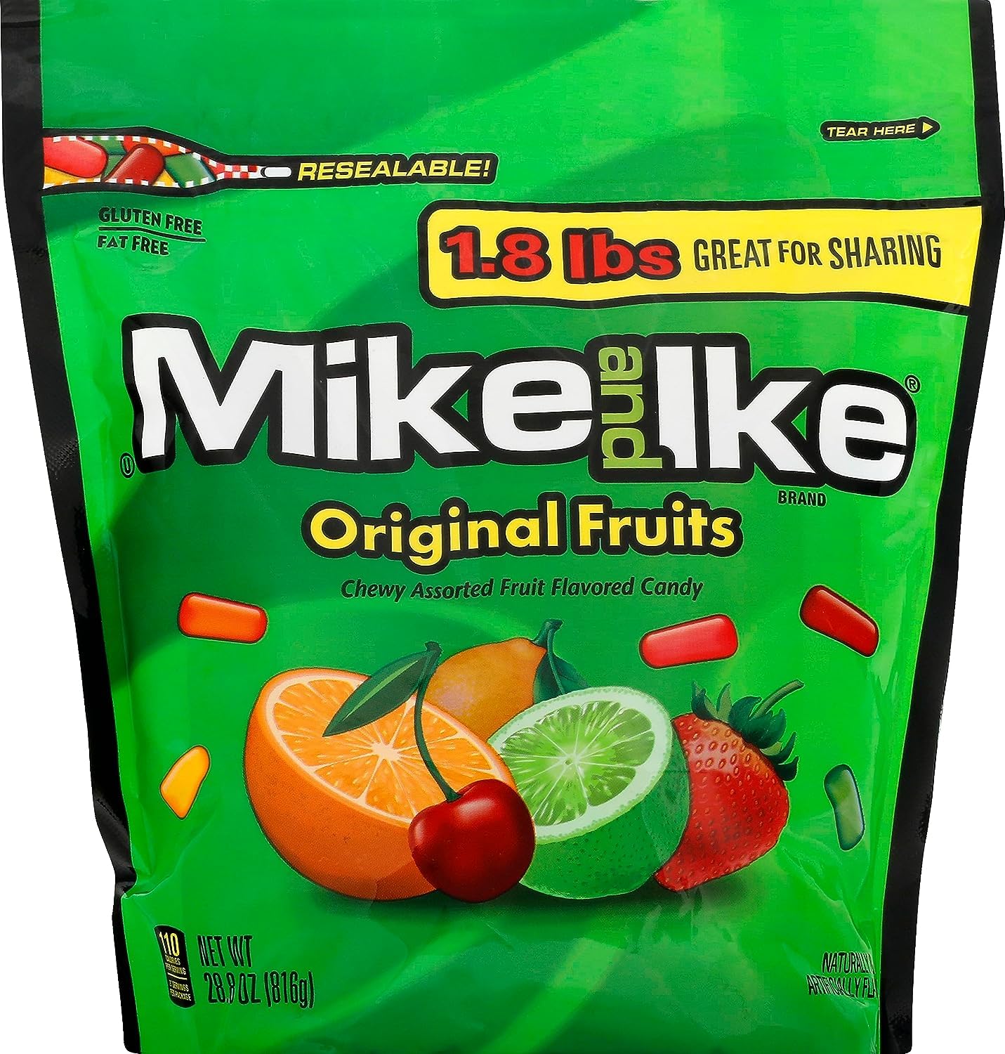 Mike and Ike Original Fruits Share Pack 816g | Candy is Kosher and Gluten-Free | Fruity Chewy Candy | Christmas Easter Birthday Thank you Gift | Sold by Essential Products