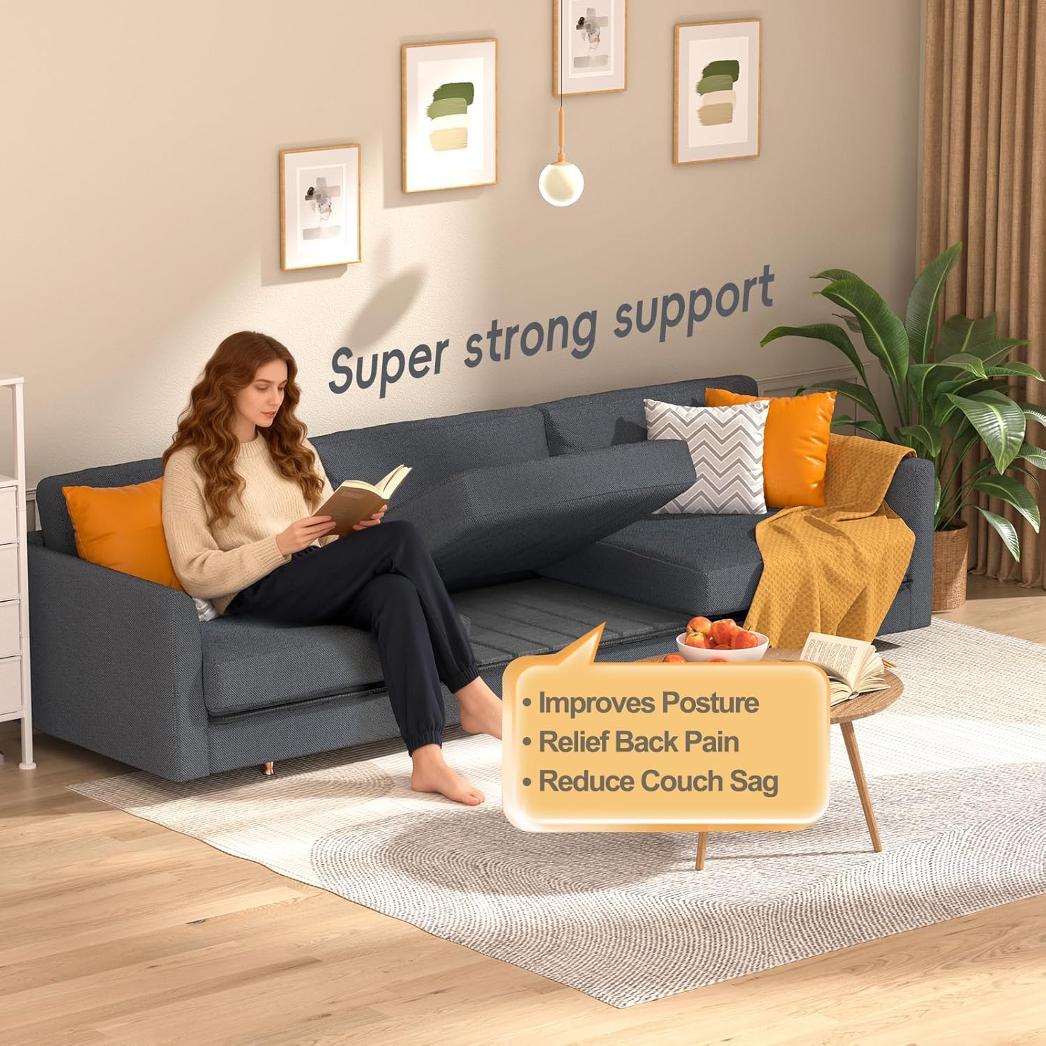 VERONLY Heavy Duty Couch Cushion Support Board to Fix Sagging Sofas, 67" x 24" Sofa, Thick Boards Add Strong Seat Supports, Stays in Place, Replacement Stuffing Under Couches