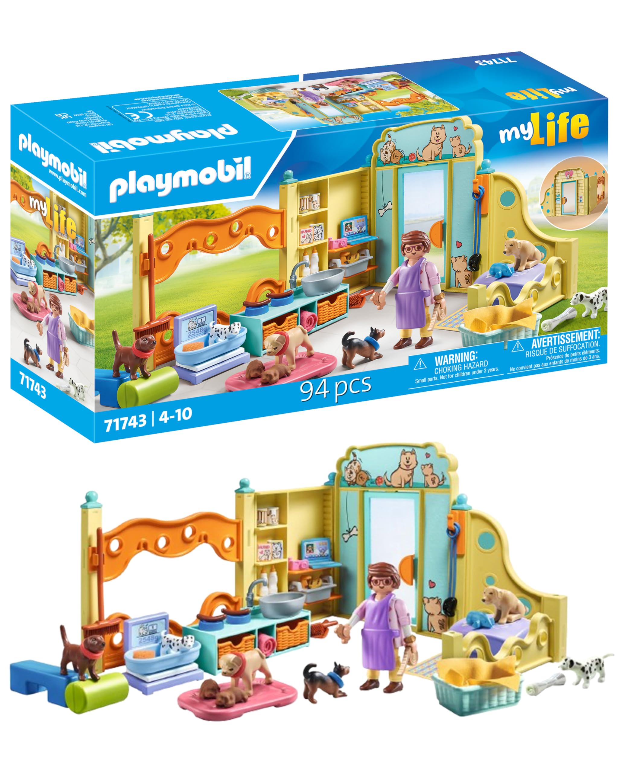 PLAYMOBIL | My Life | Casa de Cachorros | Juguetes para niños | Figuras de Animales | para niños a Partir de 4 años | 71743