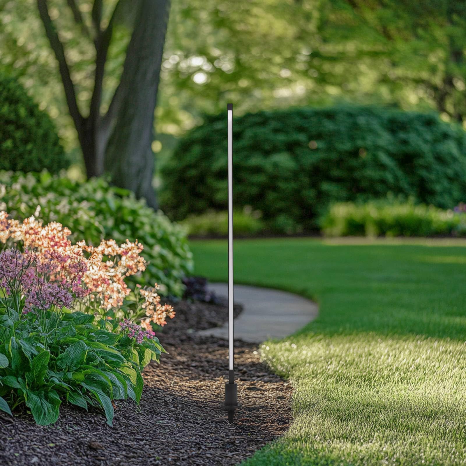 Lindby LED Lámpara para exterior Neano (Moderno) en Negro hecho de Aluminio (1 llama, iluminación senderos, baliza farola