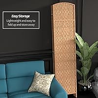 Vista 41 de Red Lantern Divisor de habitación de 4 paneles blanco con tejido de diamante de 7 pies de alto