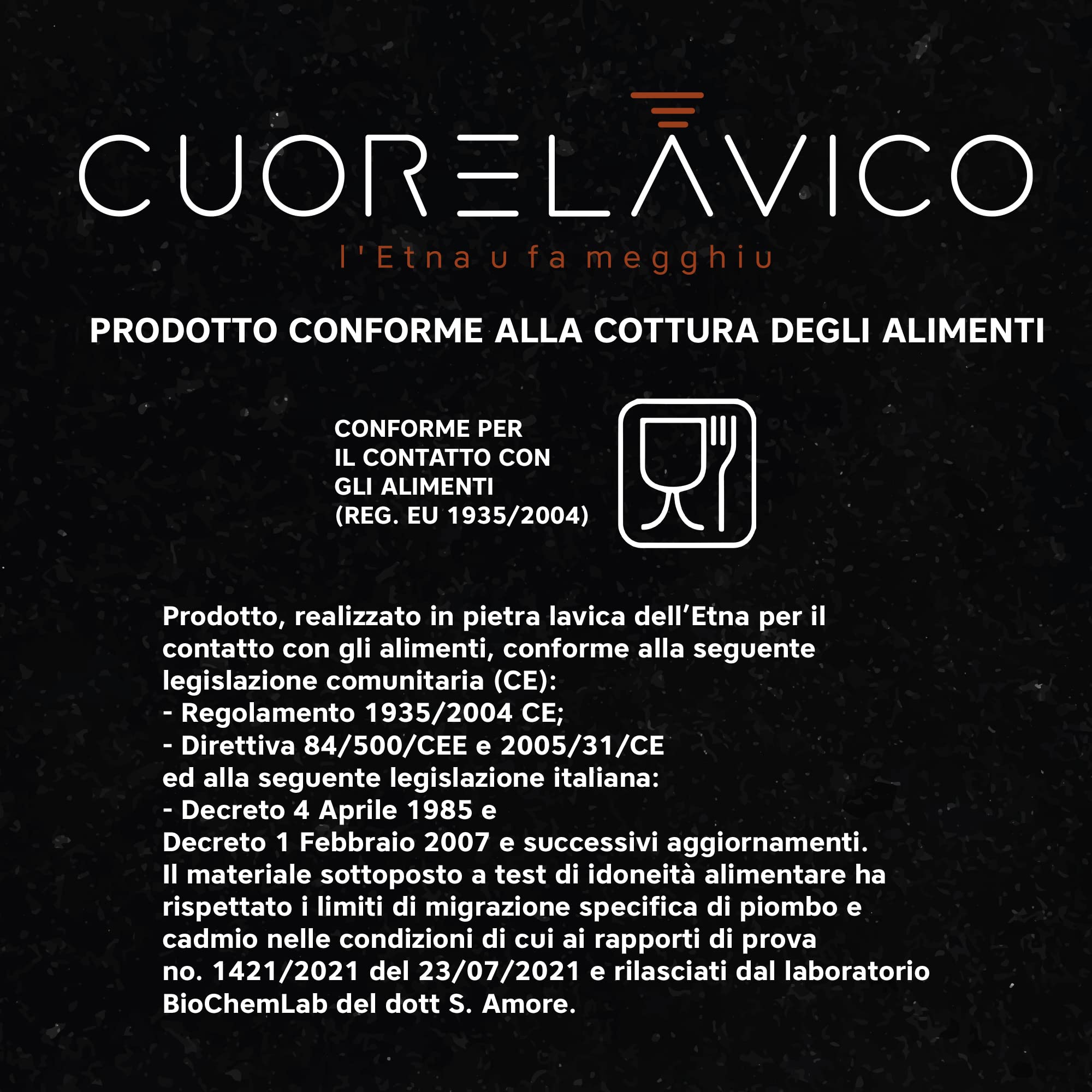 CUORE LAVICO - Placa refractaria de piedra volcánica Etna para pizza 39 x 30 x 2 cm | Horno de gas, eléctrico y barbacoa para pan y pinzas - Made in Italy