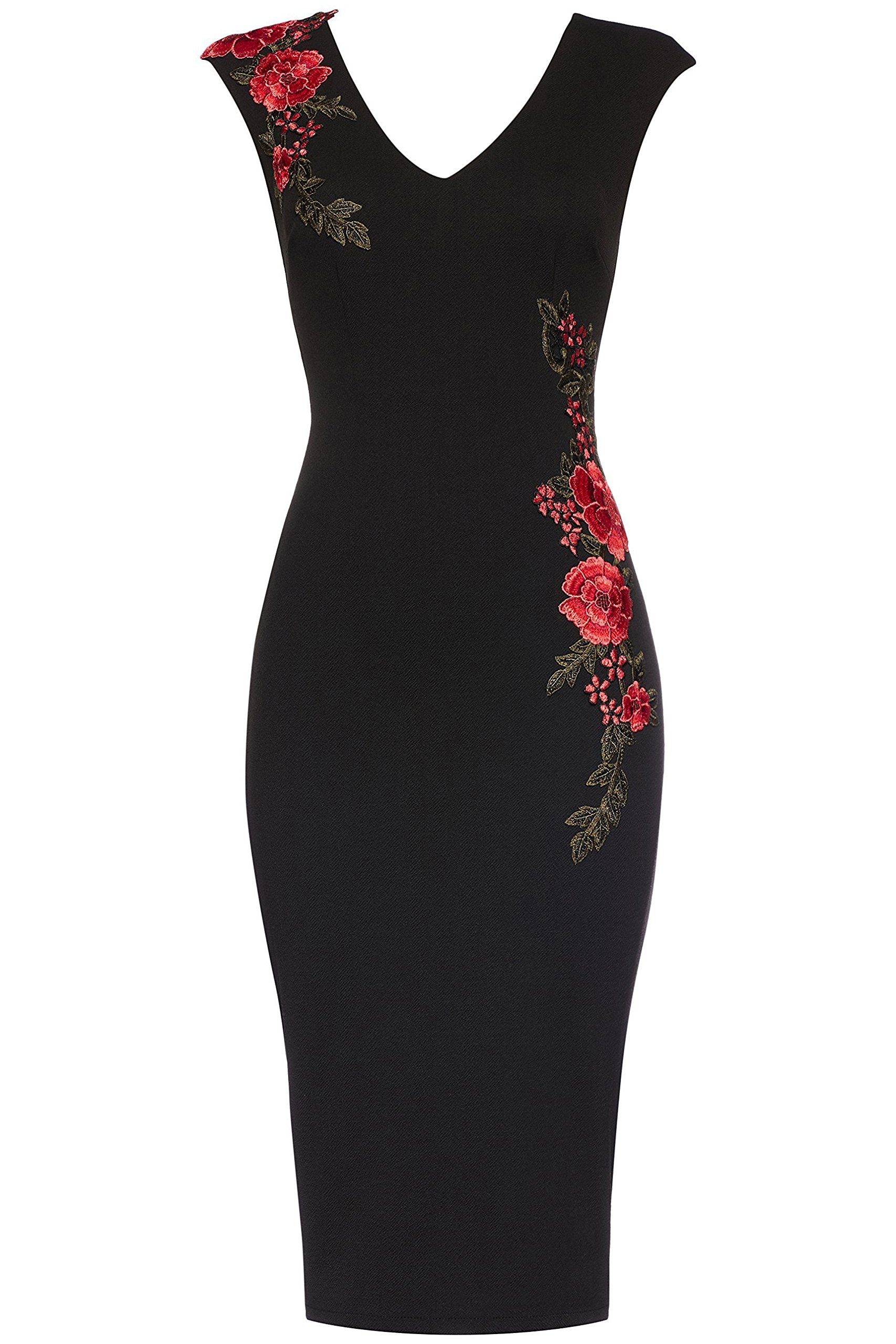 find. Rose Embroidered Bodycon Vestiti da Sera Donna Eleganti Donna