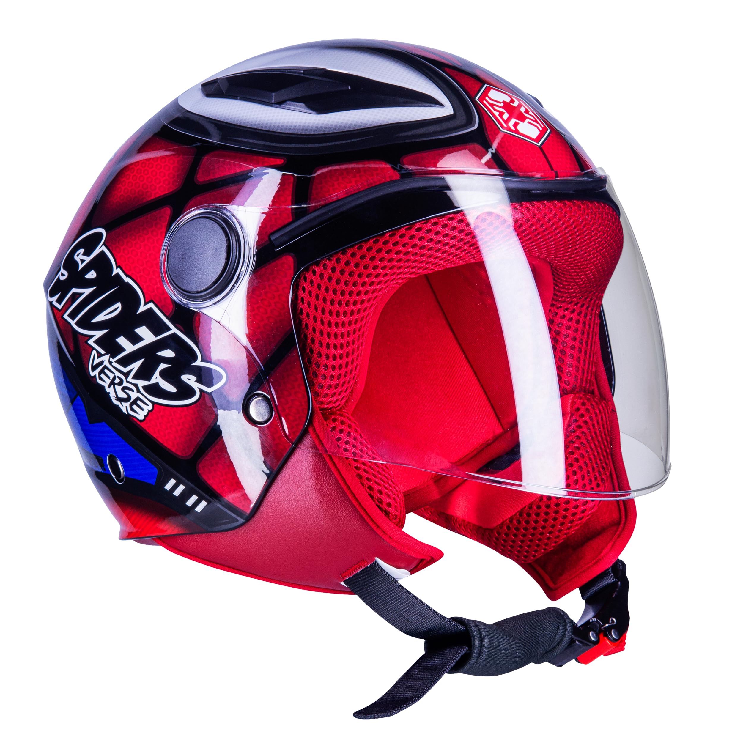 Casco Spiderman per Bambino Omologato Moto Scooter Junior Taglia M 49-50cm