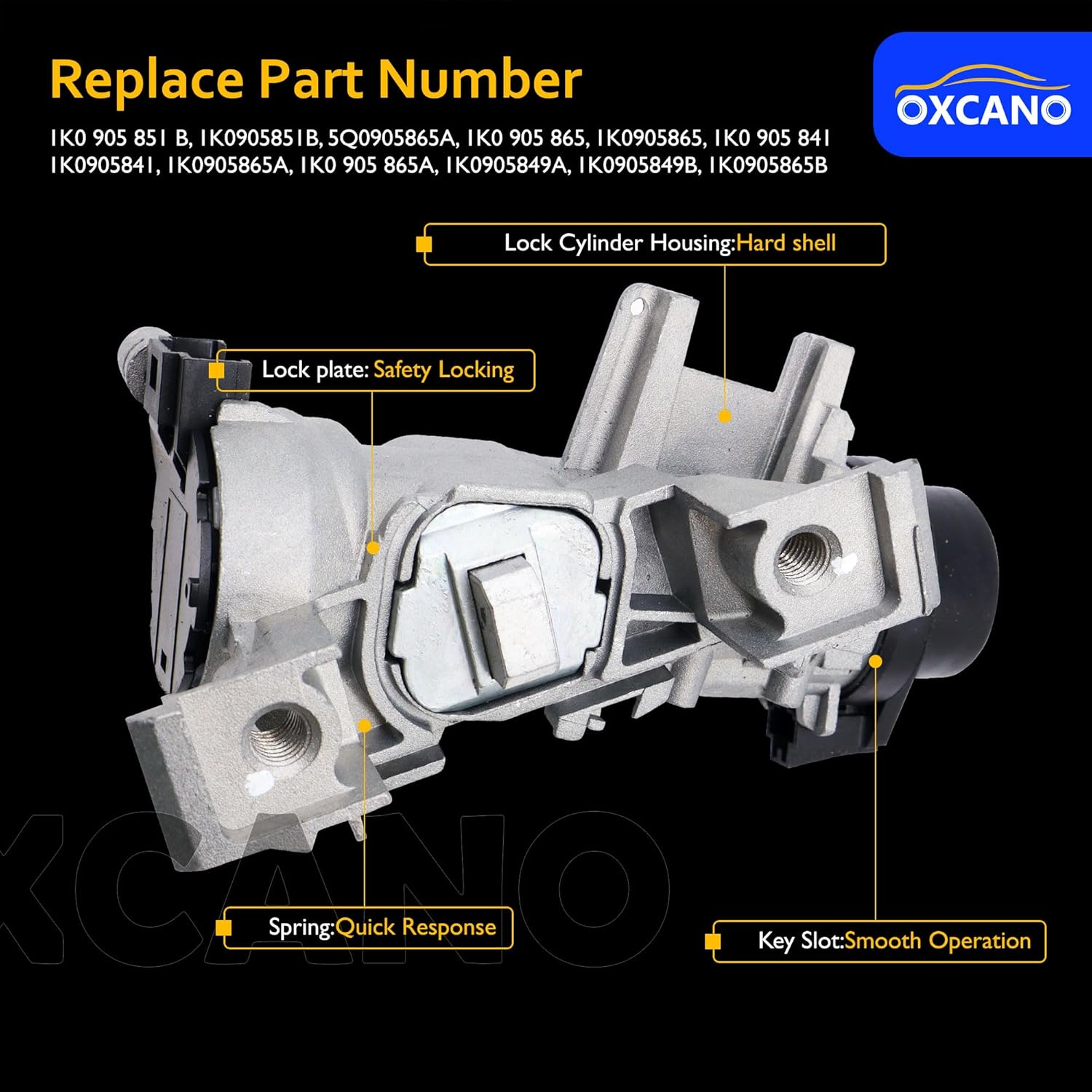 Ignition Switch Lock Cylinder Compatible with VW Jetta 2.5 GTI MK5 Rabbit Golf EOS Rabbit Scirocco Tiguan Audi A3 R8 Caddy Seat Altea Leon Toledo Skoda Octavia Superb 1K0905851B 1K0905865 5Q0905865A - Image 3