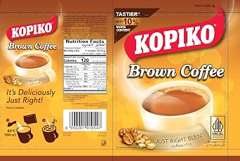 Kopiko Brown Coffee Just Right Mixed Coffee Mix 10 Bags (1 Pack)
