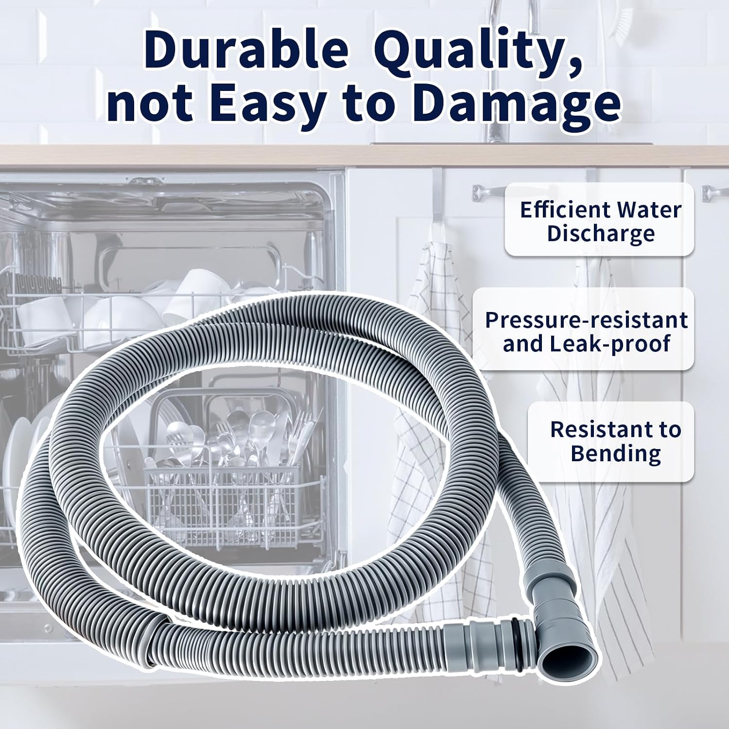 AEM74333104 Dishwasher Drain Hose Compatible with LG and Kenmore Dishwasher models LDF5545ST LDF5545BD LDF5545SS LDF5678ST LDFN4542S LDP6797ST, Replace for AEM74333101, AP7034217, PS16621806