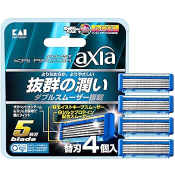 Amazon.co.jp: 貝印 axia カミソリ 替刃 4個 メンズ 剃刀
