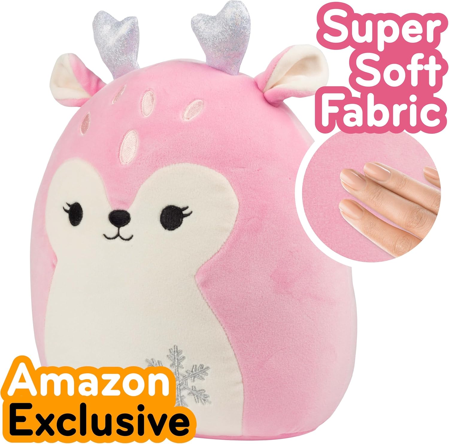 Squishmallows Original 10-Inch Falala The Pink Christmas Deer - Official Jazwares Holiday Plush - Collectible Soft & Squishy Stuffed Animal Toy - 2025 Limited Edition - Gift for Kids, Girls & Boys