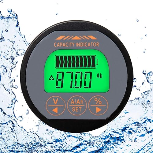 Miniatura 5 de QWORK Monitor de batería Voltímetro Amperímetro, rango de corriente de voltaje 8V-80V, medidor de corriente de voltaje 0-100A con cable