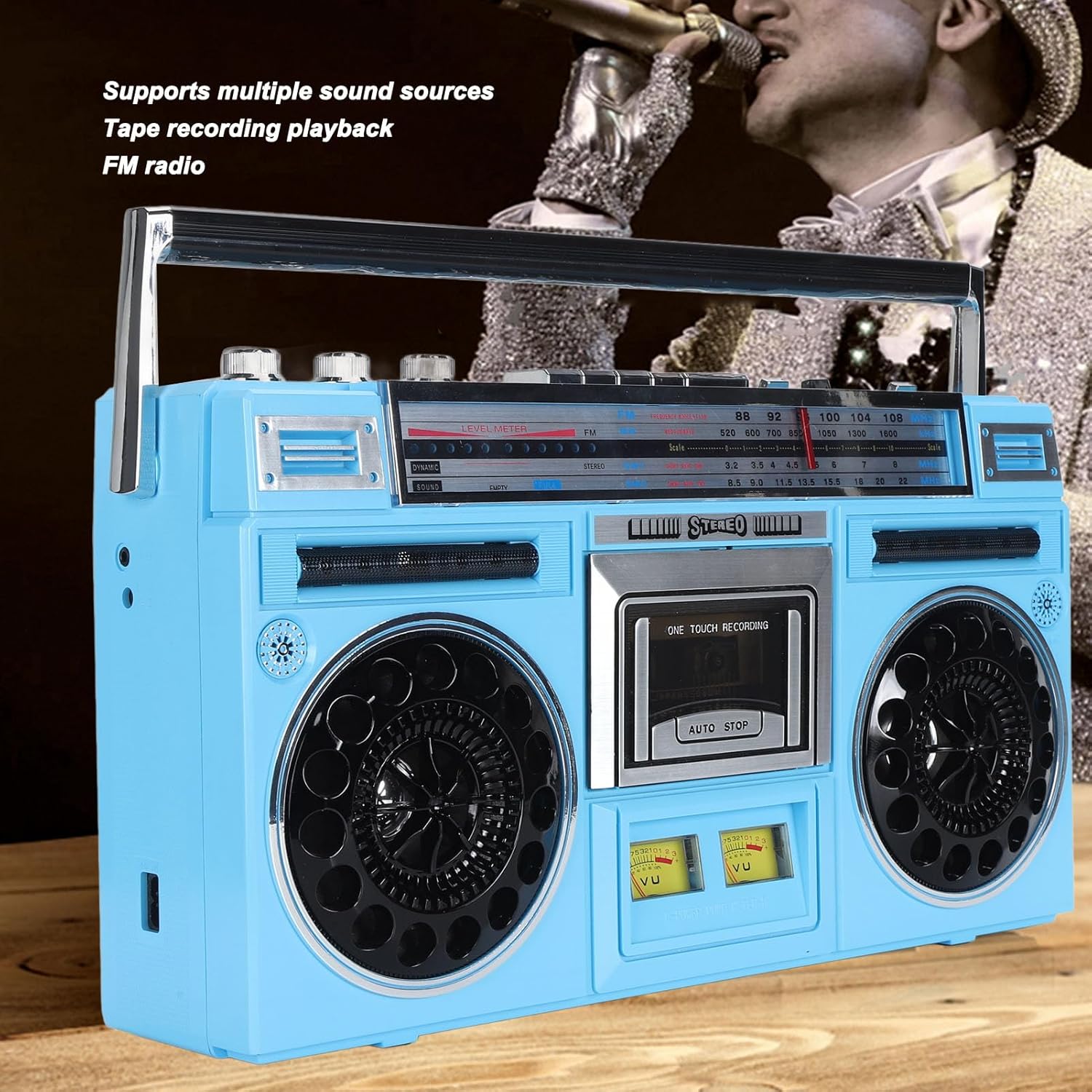 Portable Cassette Tape Player - Retro Cassette Player, FM MW SW1 SW2 Radio Stereo, Bluetooth CasetteTape Player Recorder - Image 3