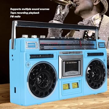 Portable Cassette Tape Player - Retro Cassette Player, FM MW SW1 SW2 Radio Stereo, Bluetooth CasetteTape Player Recorder