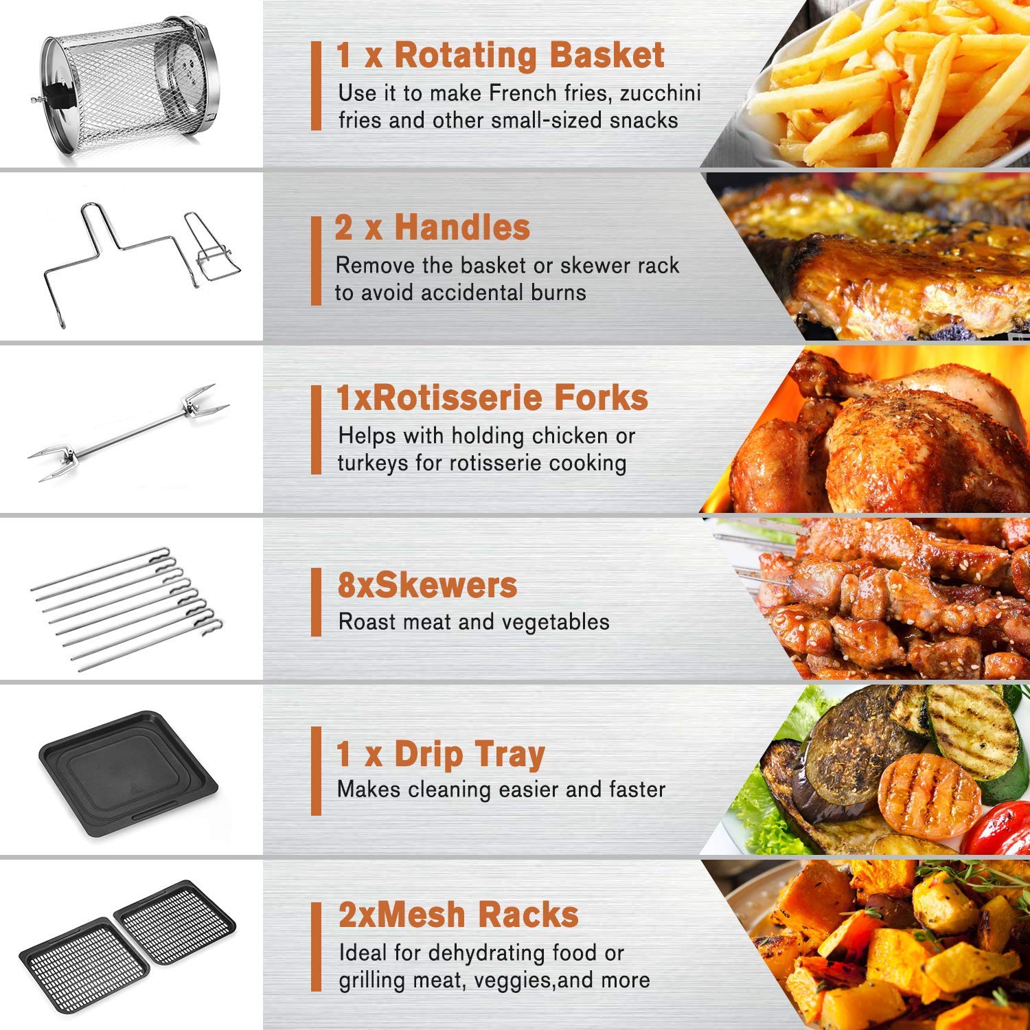 CROWNFUL 10.6 Quart Air Fryer, 10in1 Air Fryer Toaster Oven