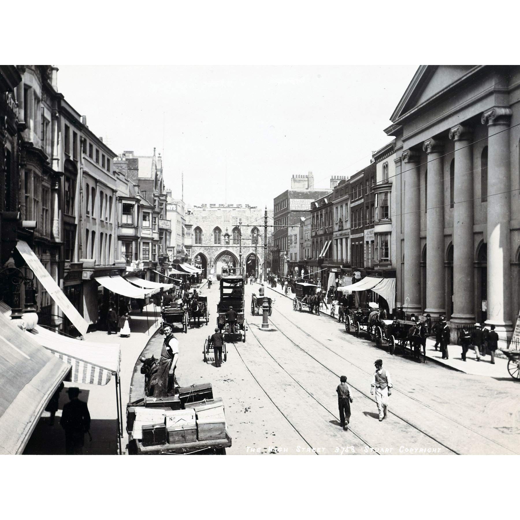 Artery8 Stuart High Street Southampton Vintage Photograph Premium Wall Art Canvas Print 18X24 Inch