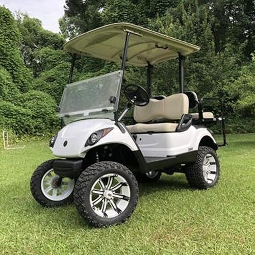 Vista 147 de Huskey - 2 fundas de asiento delantero para carrito de golf EZGO Medalist/TXT 94-13, costuras de diamante negro y azul de dos tonos con ribete azul