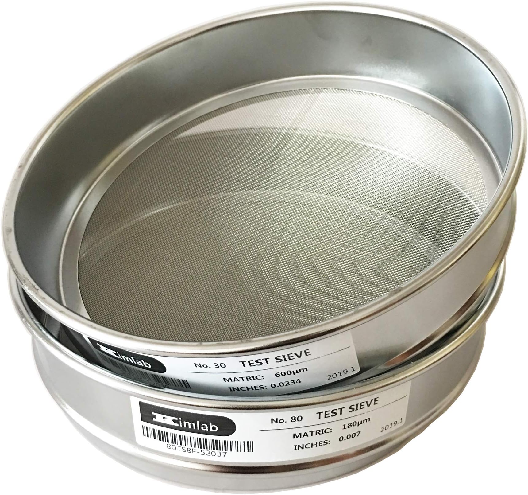 Economy Test Sieve #30 / 600μm Mesh Size,304 Stainless Steel Wire Cloth, 8" Diameter