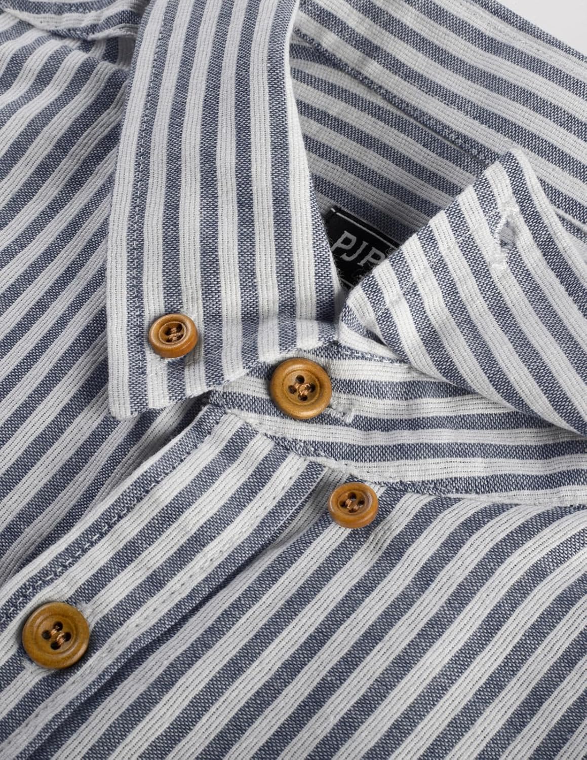 PJ PAUL JONES Mens Classic Fit Linen Shirts Long Sleeve Button Down Business Casual Shirts