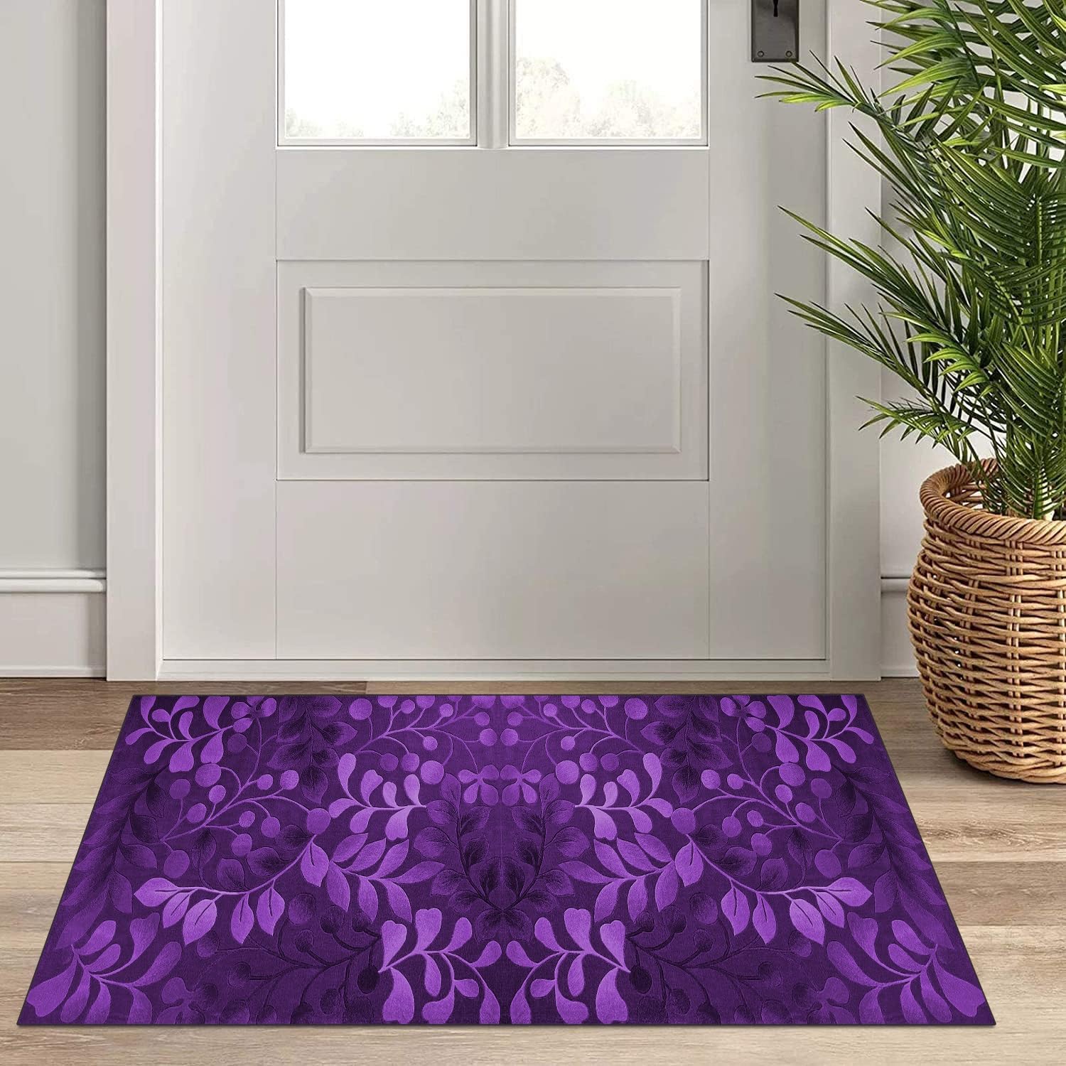 Tapis de couloir, cuisine, lavable, antidérapant, 100 x 150 cm, violet, long, tapis de cuisine, couloir, salon, chambre à coucher, vendu au mètre, personnalisable