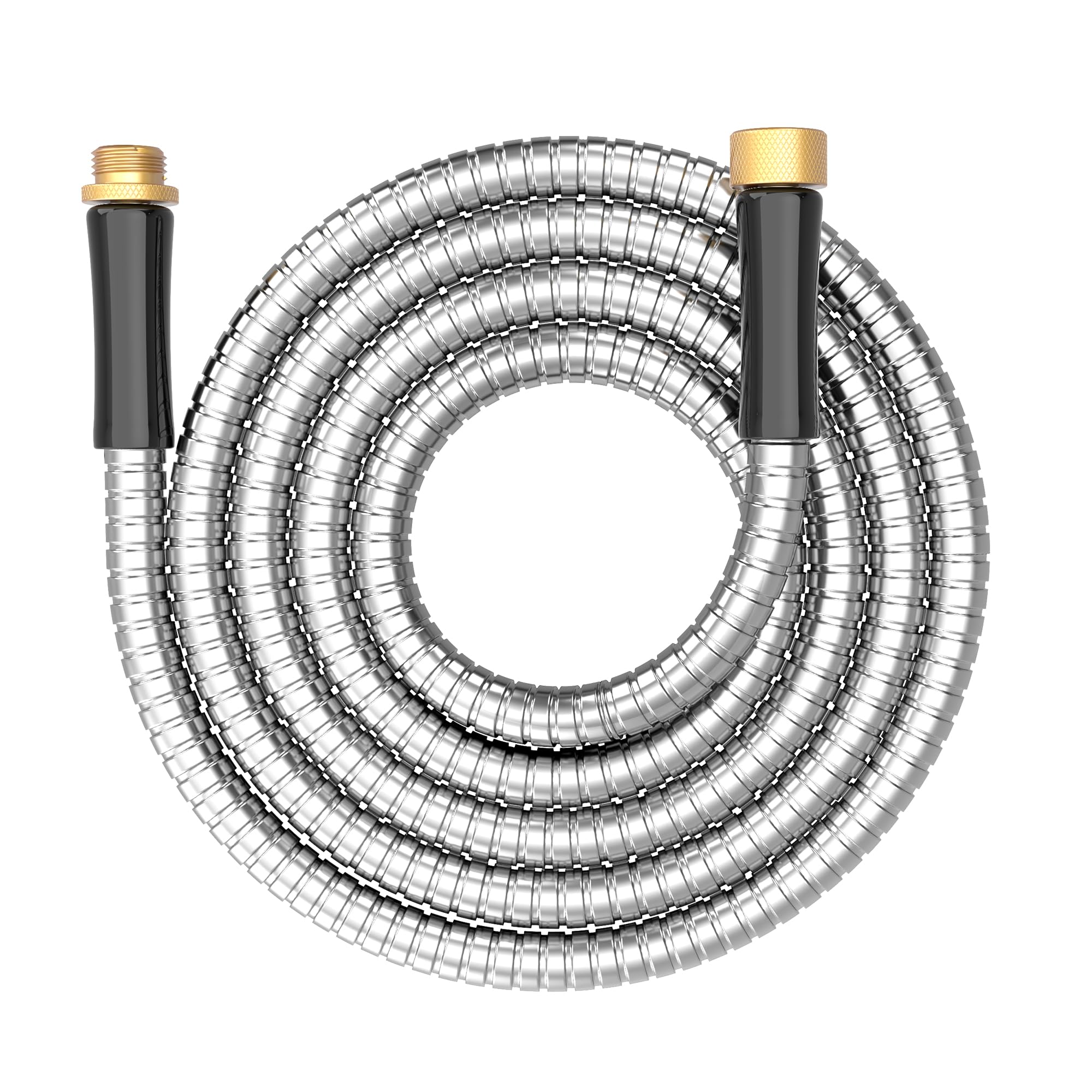 Short Metal Garden Hose 6 ft Connector, Stainless Steel Small Hose Extension Adapter for Hose Reel, Long, Flexible, Lightweight & Heavy Duty Water Pipe, No Kinking Outdoor Water Hose for Yard, 6 Feet