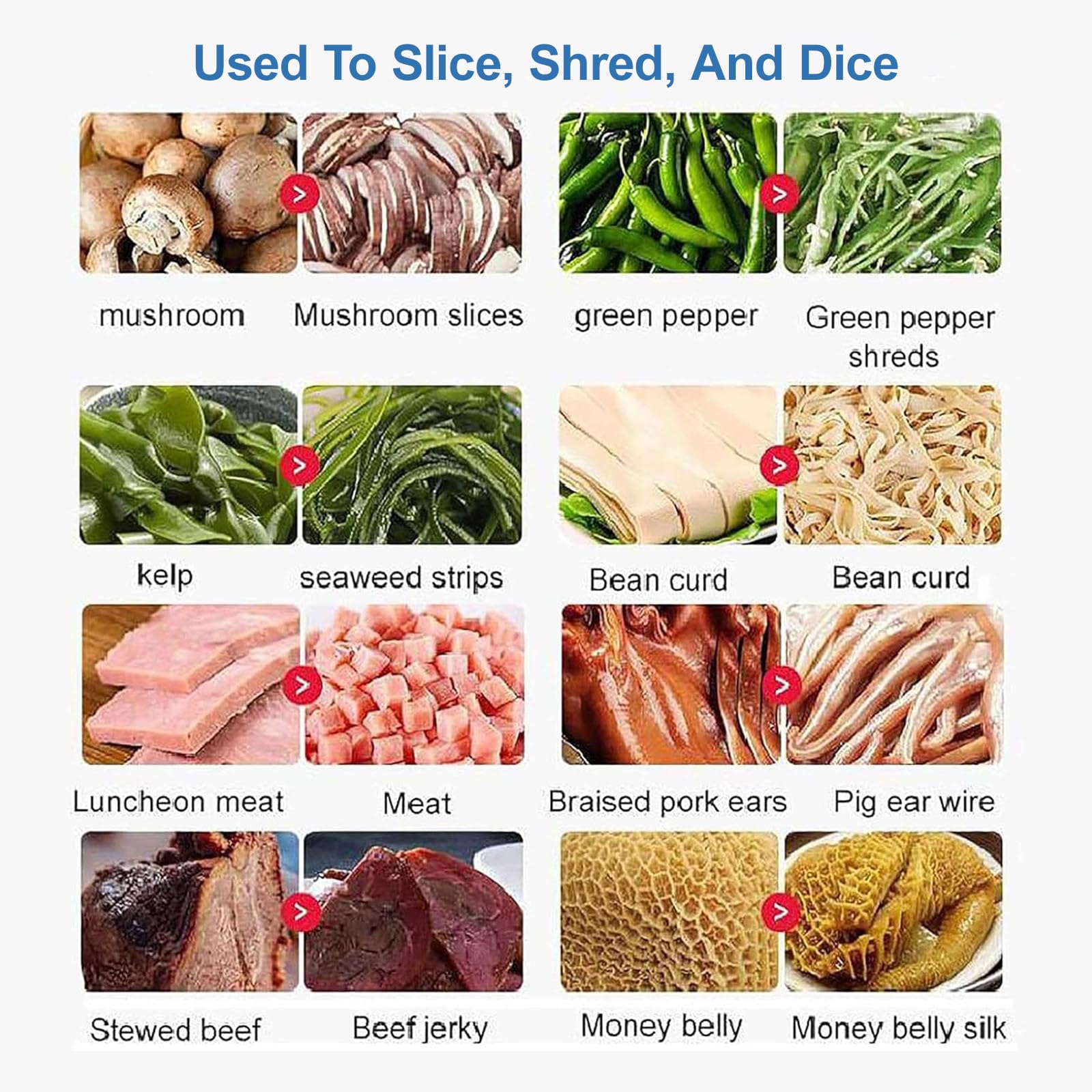 Maschine zum Schneiden von Hackfleisch, Kantinenfleischwolf, für Restaurants, Snacks, Schweinekioske – für Fischfilets, Brände und Würfelpilze, 10 mm