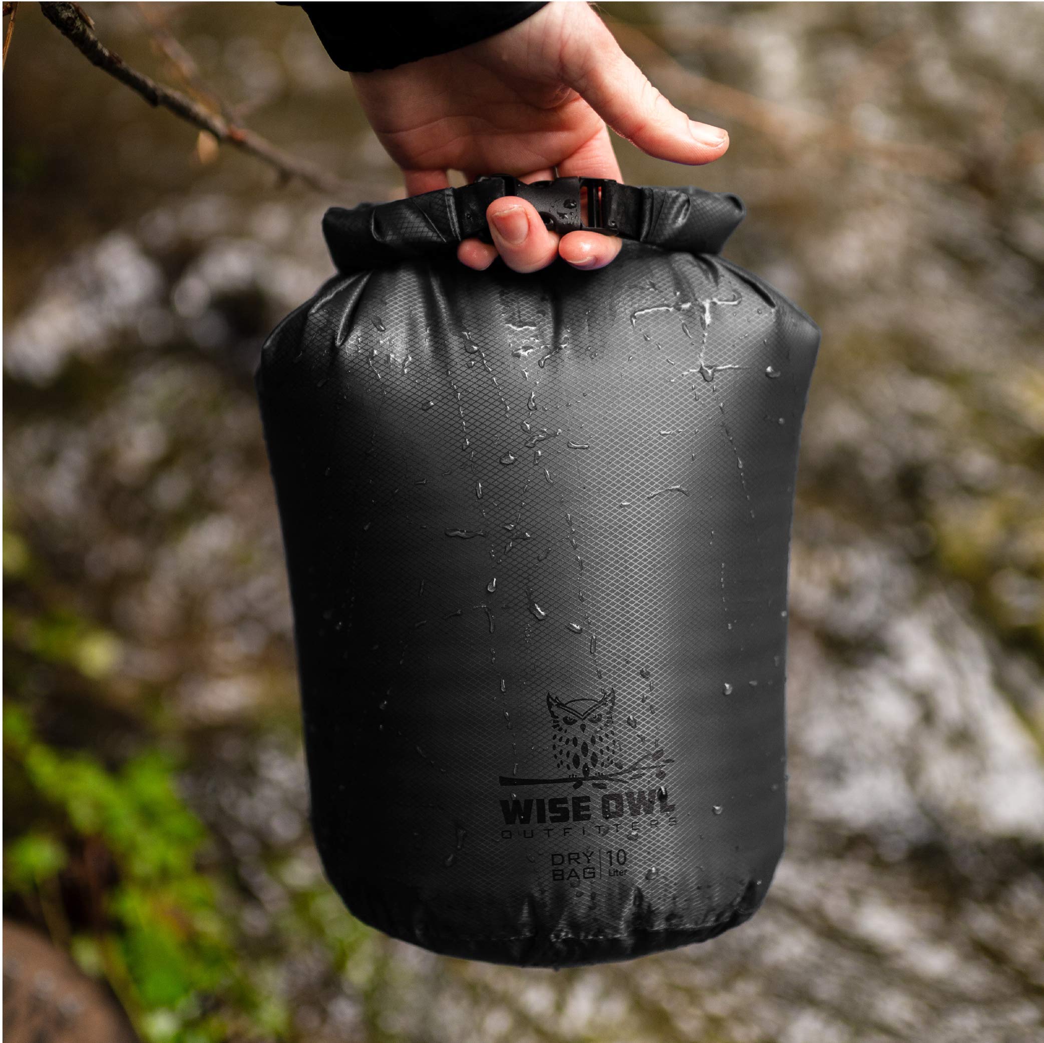 Wise Owl Outfitters Paquete de 3 bolsas impermeables ligeras y herméticas de 5L/10L/20L, bolsas secas pequeñas y grandes para kayak, playa, viajes, canotaje, senderismo