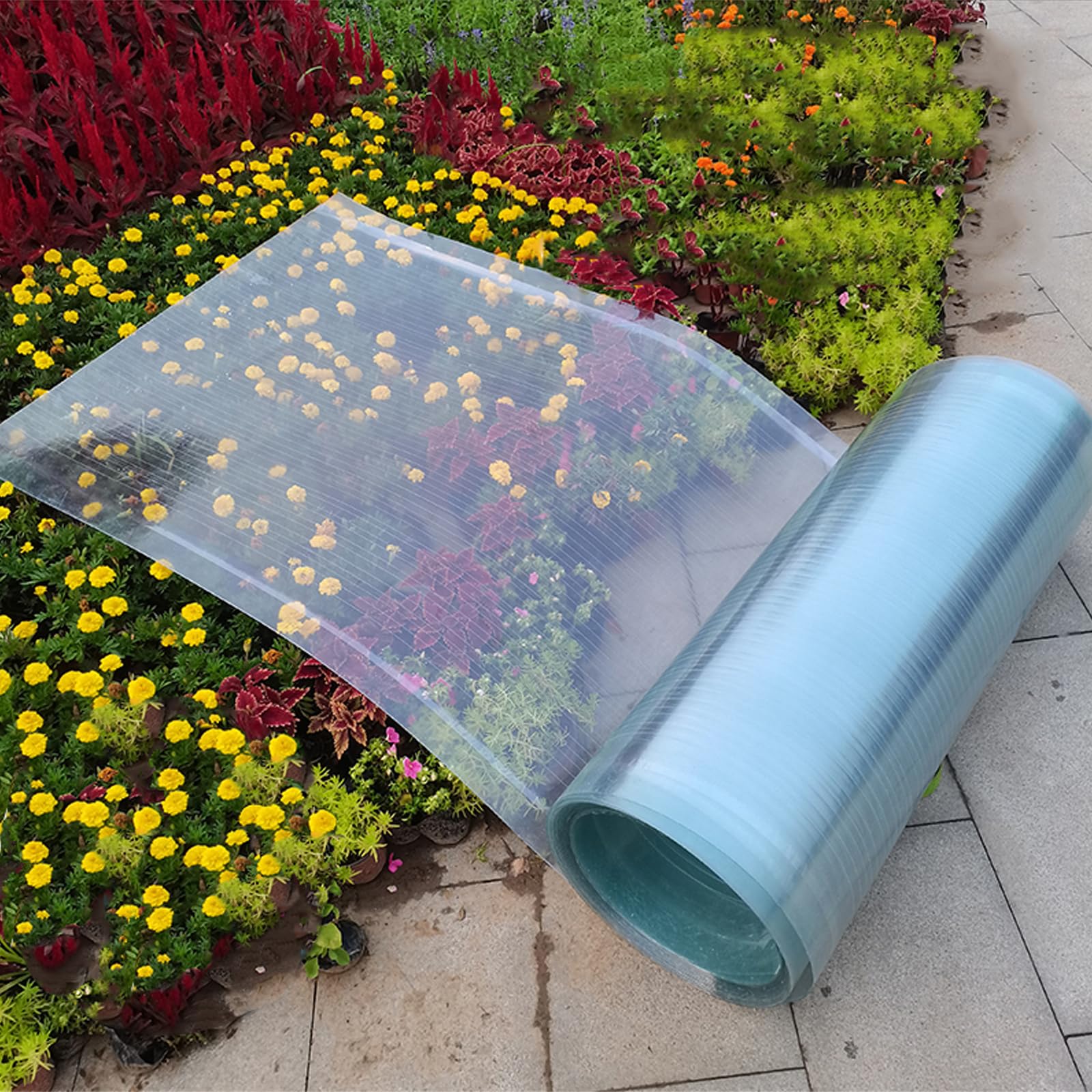 Plaque en Polycarbonate pour Serre,Feuille en Fibre de Verre 0,8mm Panneaux Durable Transparents,Couverture de Toit Isolante Anti-Pluie,pour Jardin Garage Hangar Auvent (0.6m x 20m)