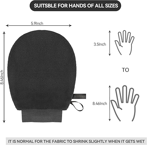 Miniatura 3 de Guantes exfoliantes, 2 unidades, guantes de exfoliante corporal para baño o ducha, herramienta exfoliante de limpieza profunda para hombres y