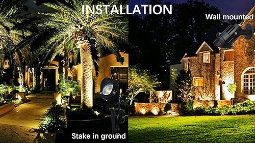 Miniatura 6 de Foco LED para exteriores, luz de bandera de 120 V, 10 W, impermeable, para patio, mástil, casa, árbol, enchufable, iluminación de paisaje de Navidad