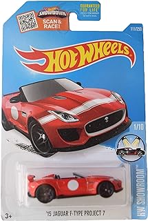 Hot Wheels 1:64 Scale Red Jaguar F-Type Project 7 Car Model, 111/250 Showroom 1/10