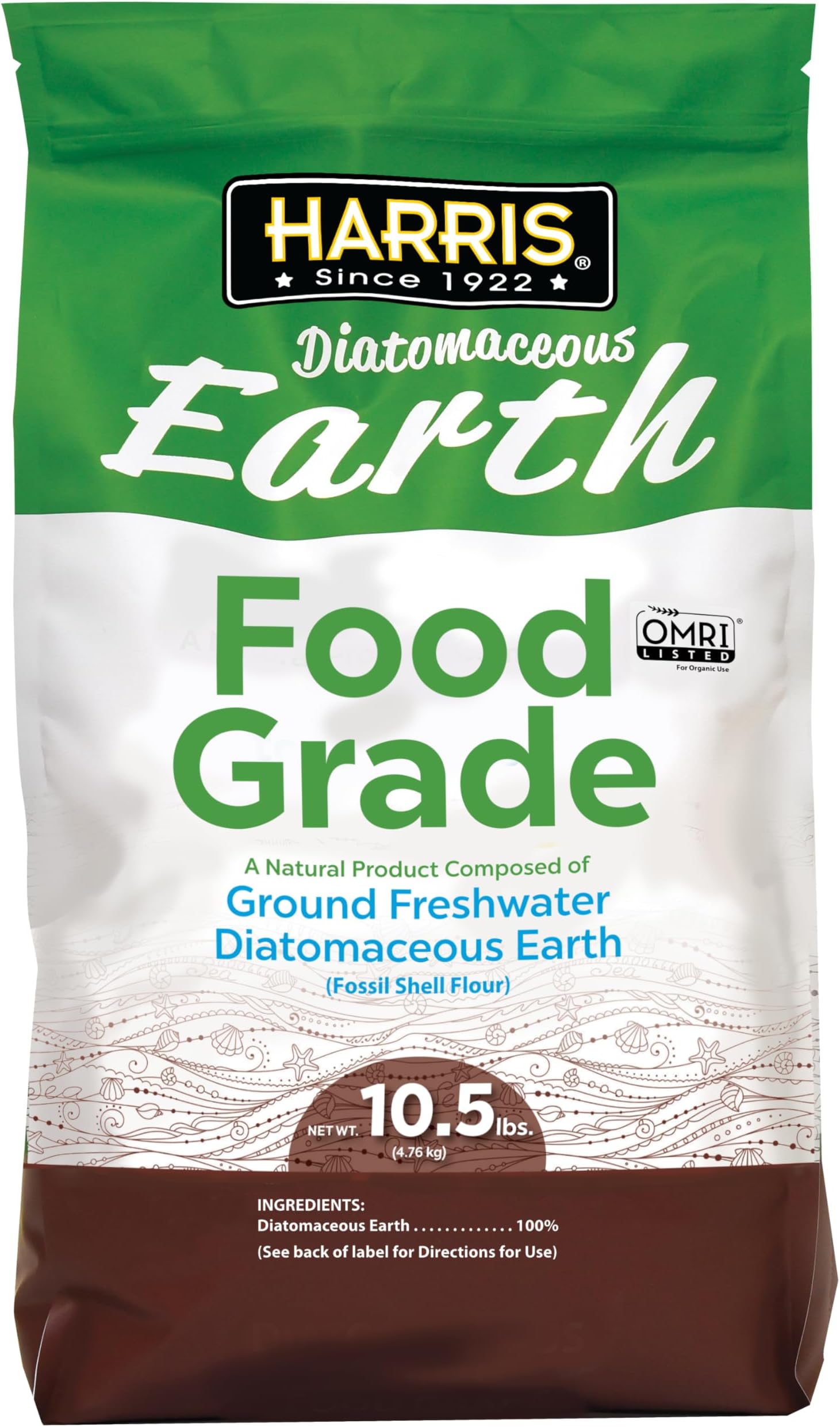 HARRIS Diatomaceous Earth Food Grade 10.5 LB, OMRI Certified, No additives or fillers