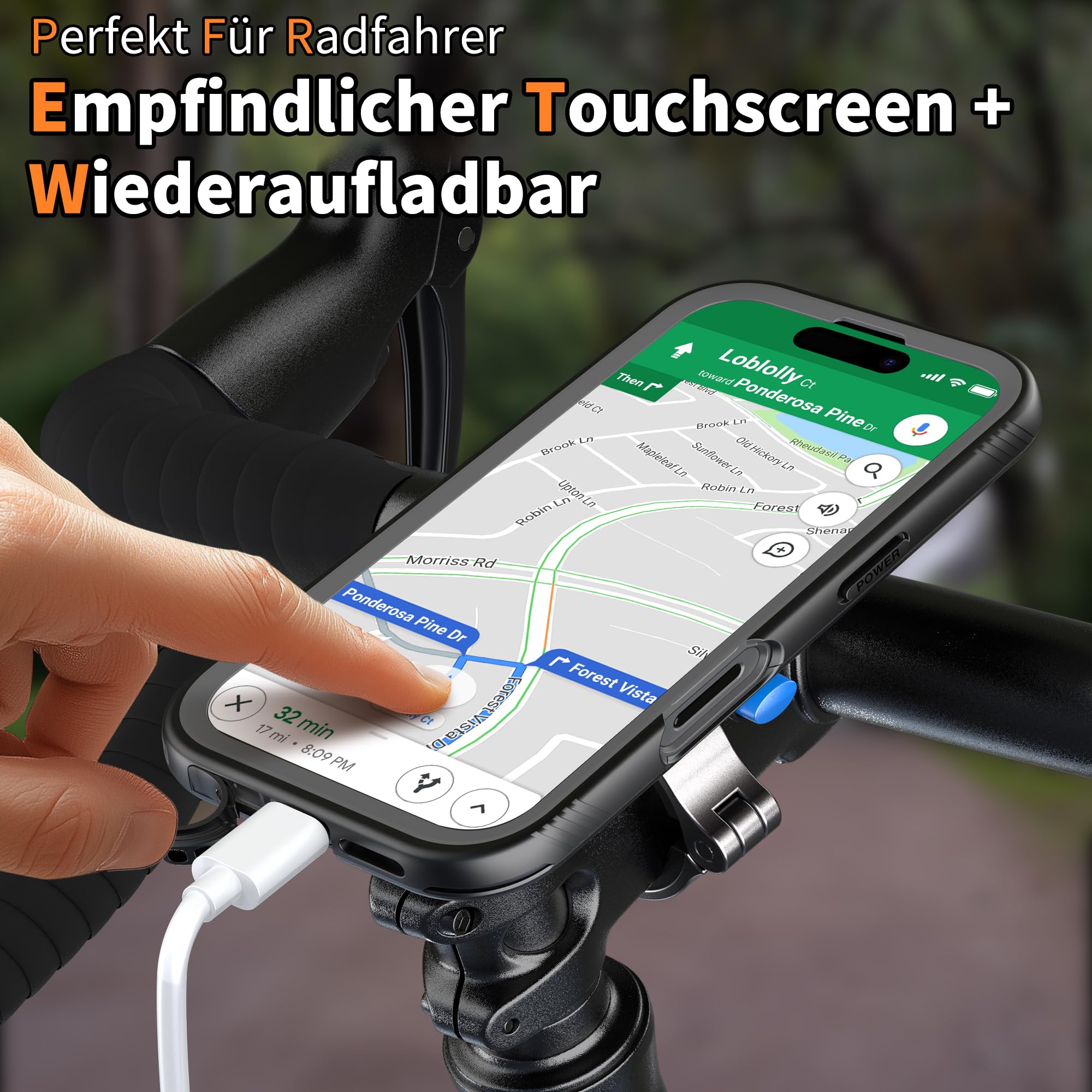 Cozycase Handyhalterung Fahrrad für iPhone 14 Wasserdicht - 【EIN Knopf Entriegeln+Automatisches Schloss】 Bike Phone Holder/Mount Handy Halterung Motorrad Lenker Rennrad Scooter eBike MTB Waterproof