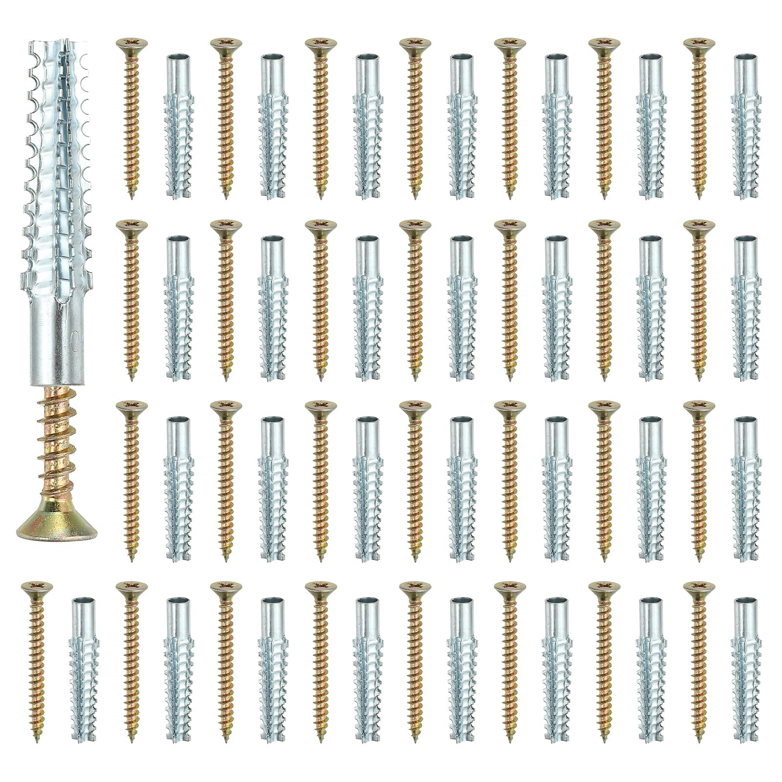 PATIKIL 30 Pcs Drywall Hollow Wall Anchors with Screws 0.24 x 2.36"
