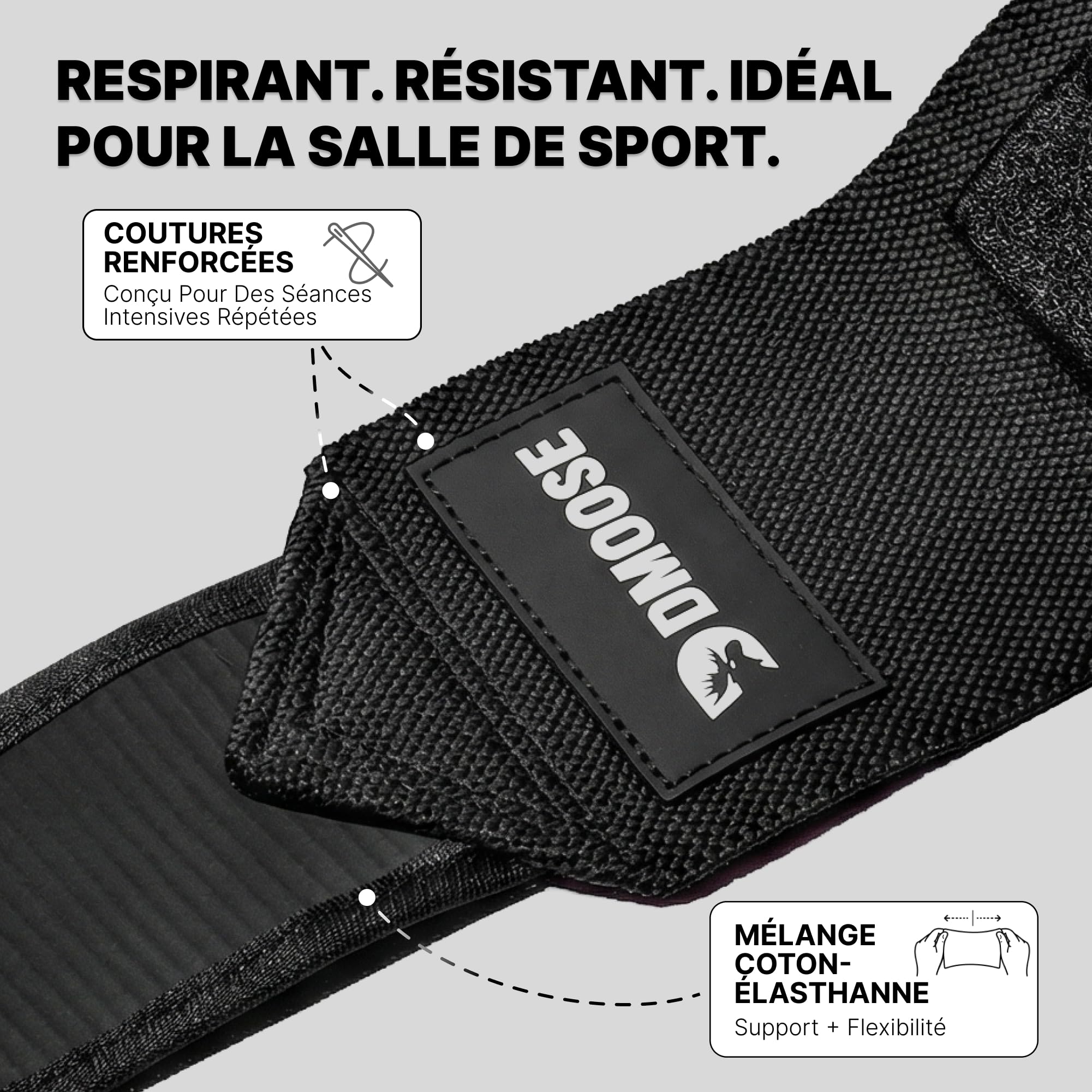 DMoose Fitness Paire de coudières réglables pour haltérophilie - 101,6 cm - Pour soutien articulaire, soulagement de la douleur et de la tendinite - Pour l'haltérophilie, le développé couché et les