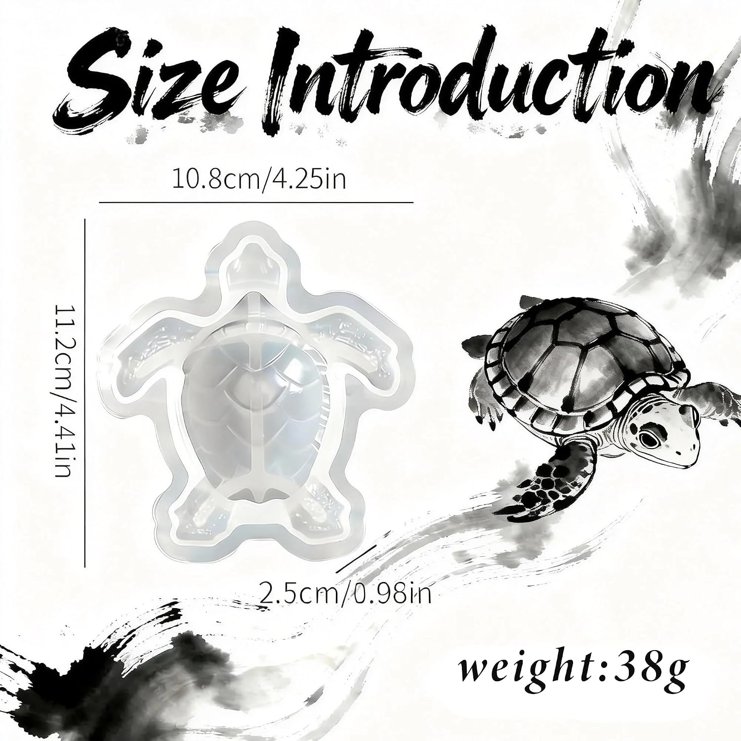 1Pc 3D Sea Turtle Silicone Resin Mold Realistic Turtle Animal Epoxy Casting Mold for DIY Garden Decor Tdesktop Ornament Wall Hanging Home Handicraft Table Decoration Keepsake Making
