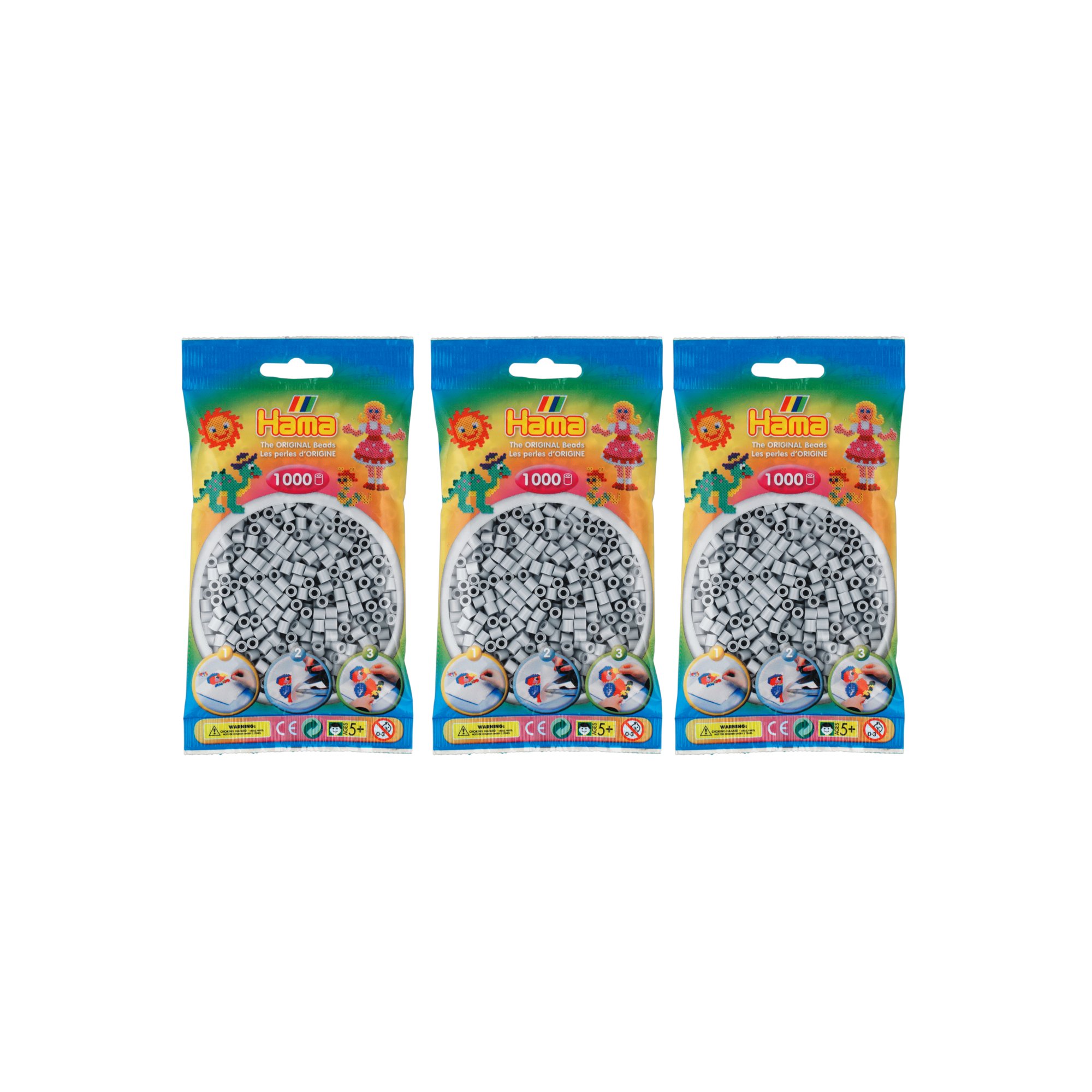 Hama 3000 koralików Midi (3 x 1000 sztuk) - różne kolory