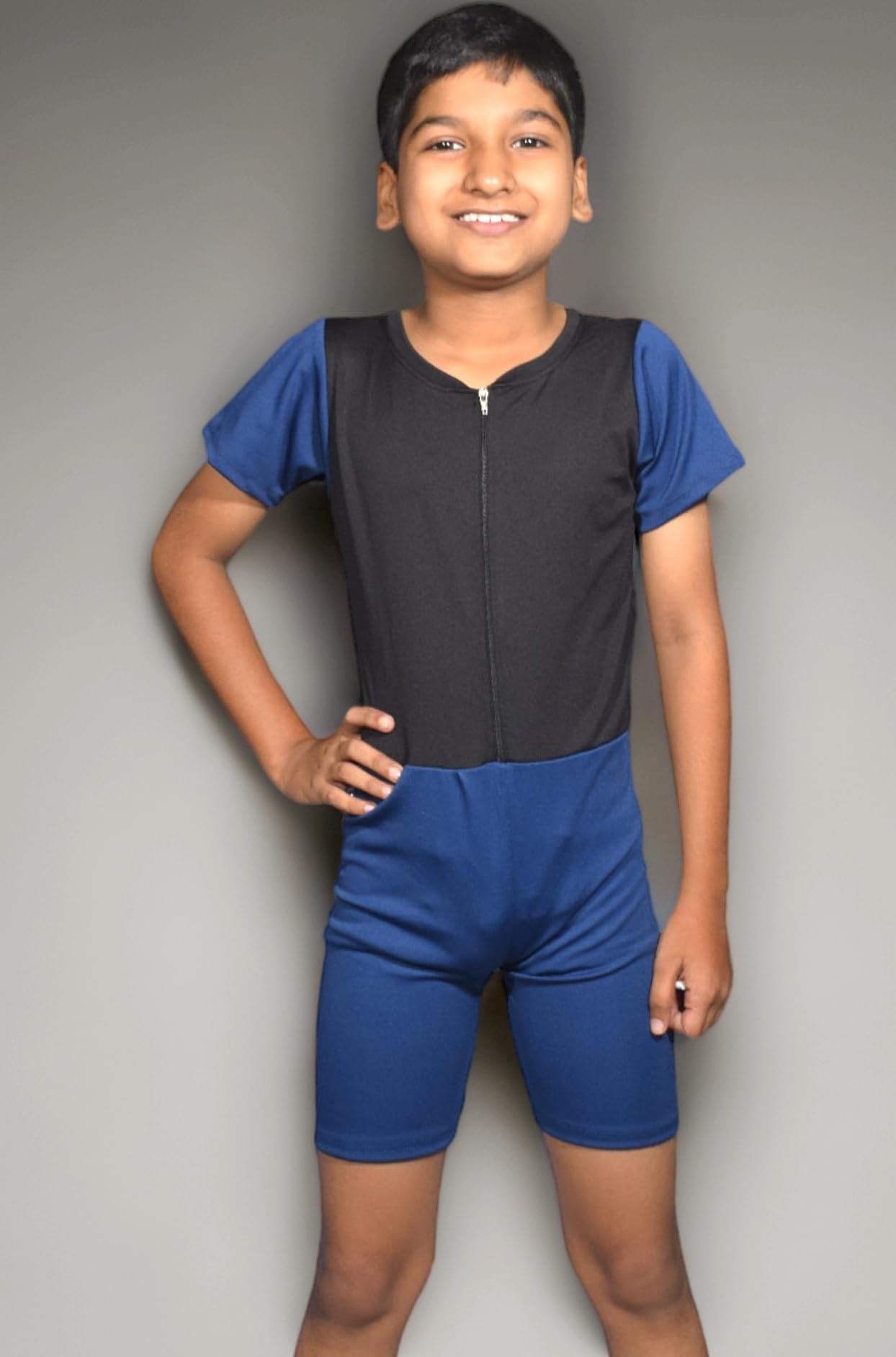 Aqua Holic Swimming Kit with 1 Printed Swimming Half Suit| Costume | with 1 Anti Fog Swimming Goggles, Swimming Cap,1 Nose Clip, 2 Ear Plugs,1 Swimming Ring(Tube) for Boys Multicolour