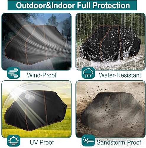 Vista 3 de QYMOTO UTV Cover 4-6 Seater, Outdoor Windproof Waterproof Cover with Zipper Fit for Polaris Ranger Crew,General 4,RZR XP 4,CFMOTO Uforce 1000 XL