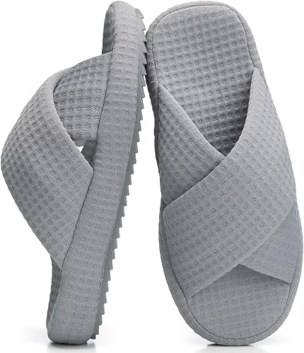 GOEWY Slippers for Women with Memory Foam Open toe Waffle Shoes