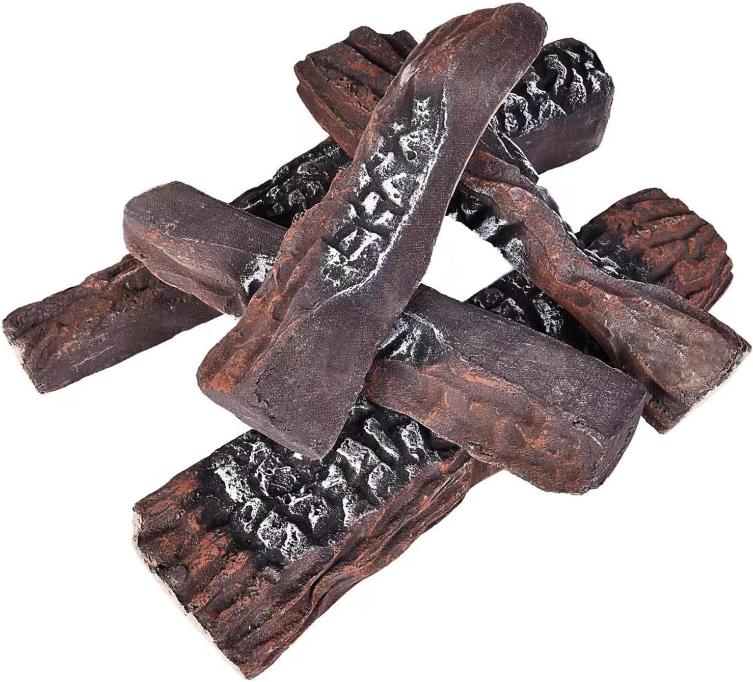 Amazon.com: HEXELE Fake Gas Fireplace Logs Set, Large Faux Ceramic Wood ...