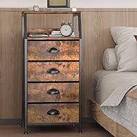 Vista 13 de Cómoda con 4 cajones, torre de almacenamiento de tela para dormitorio, cajones de almacenamiento de ropa blanca, organizador vertical de armario