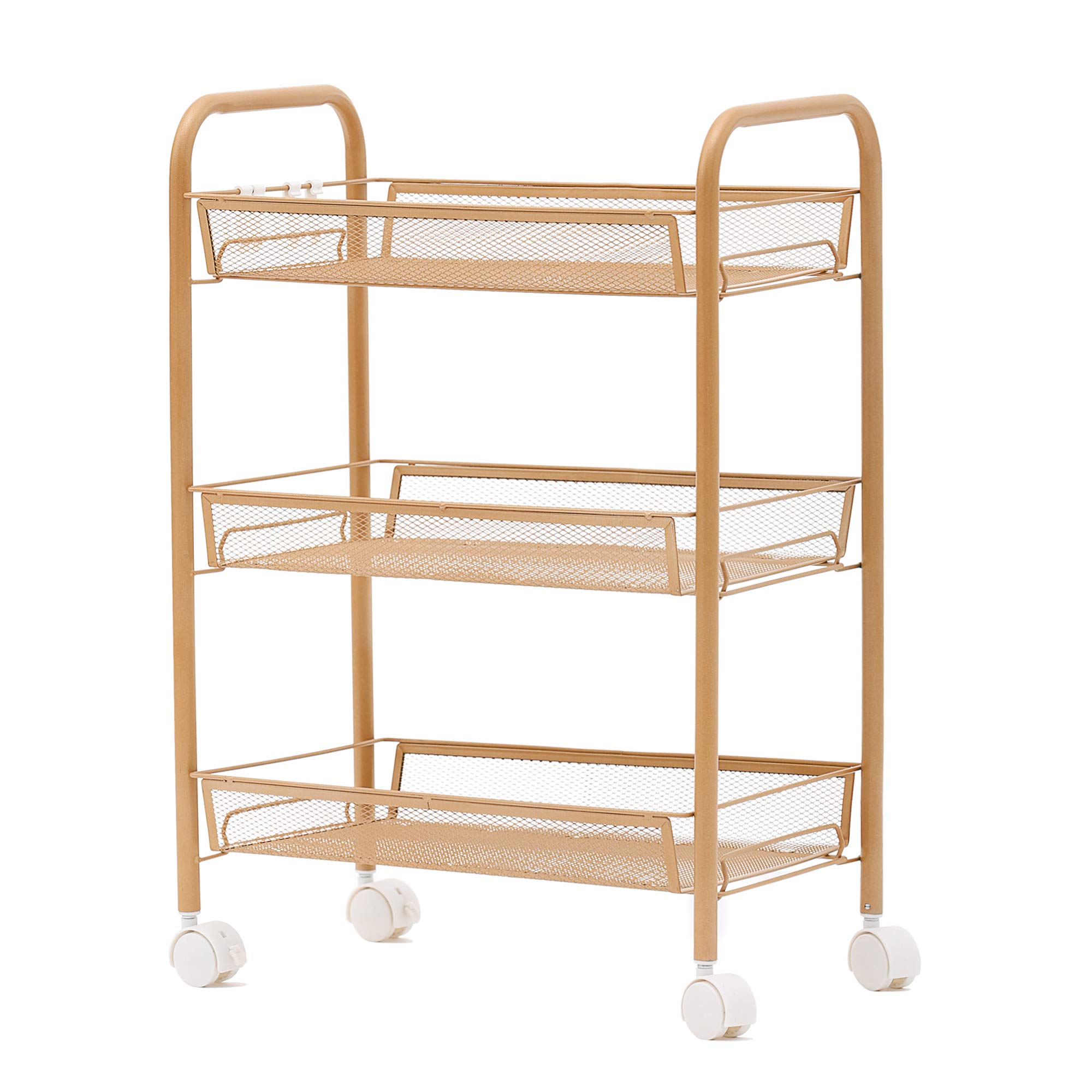Buy 3 Tier Mesh Wire Utility Cart with Lockable Wheels Multi Purpose