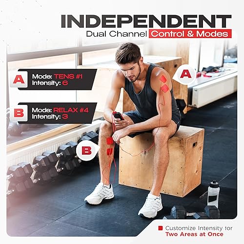 Miniatura 8 de TENS Unit Estimulador muscular Ultra para alivio del dolor y recuperación, máquina TENS EMS con modo constante PMS, máquina Stim de doble canal para