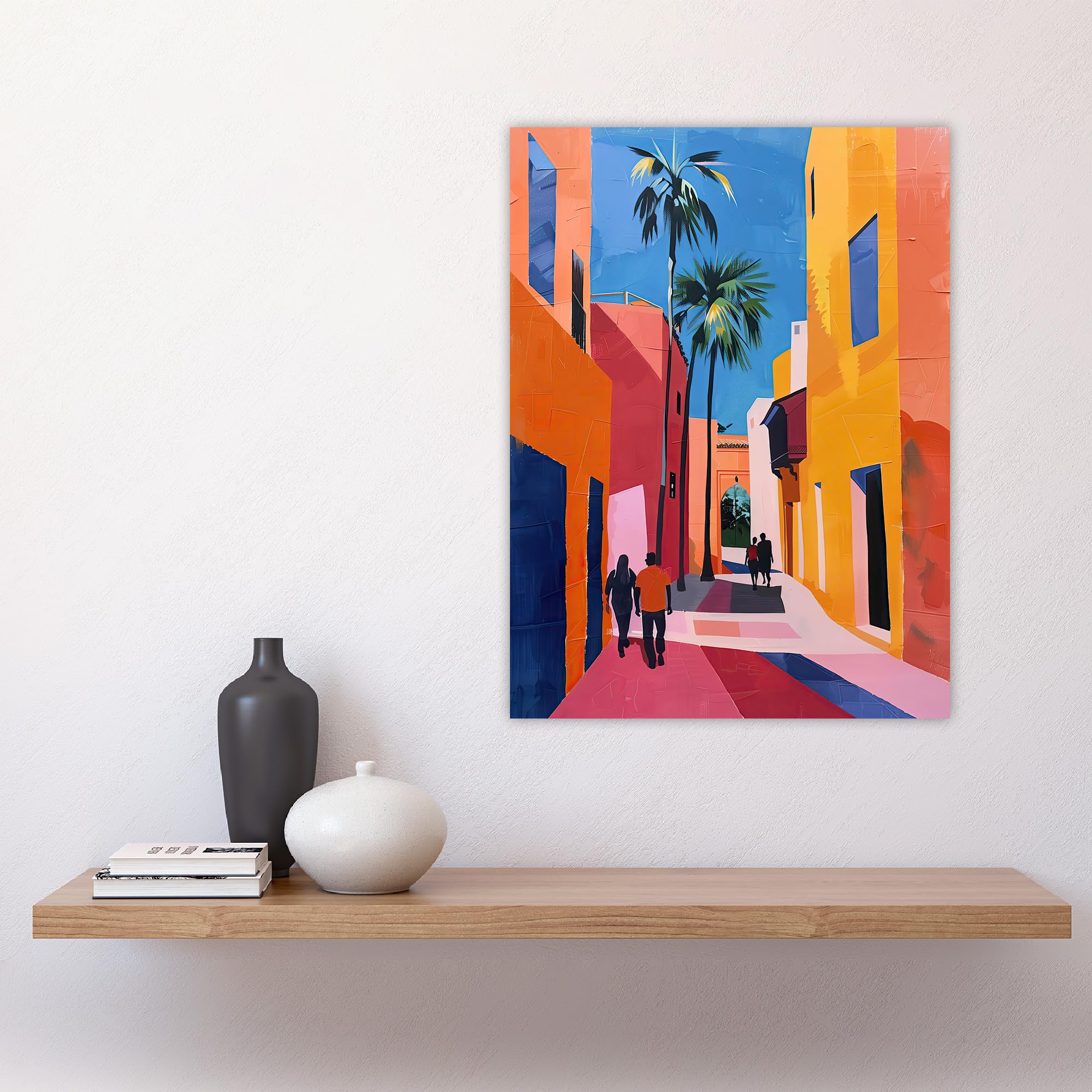 Artery8 Vibrant Casablanca Street African Architecture Living Room Large Wall Art Poster Print Thick Paper 18X24 Inch - Image 4