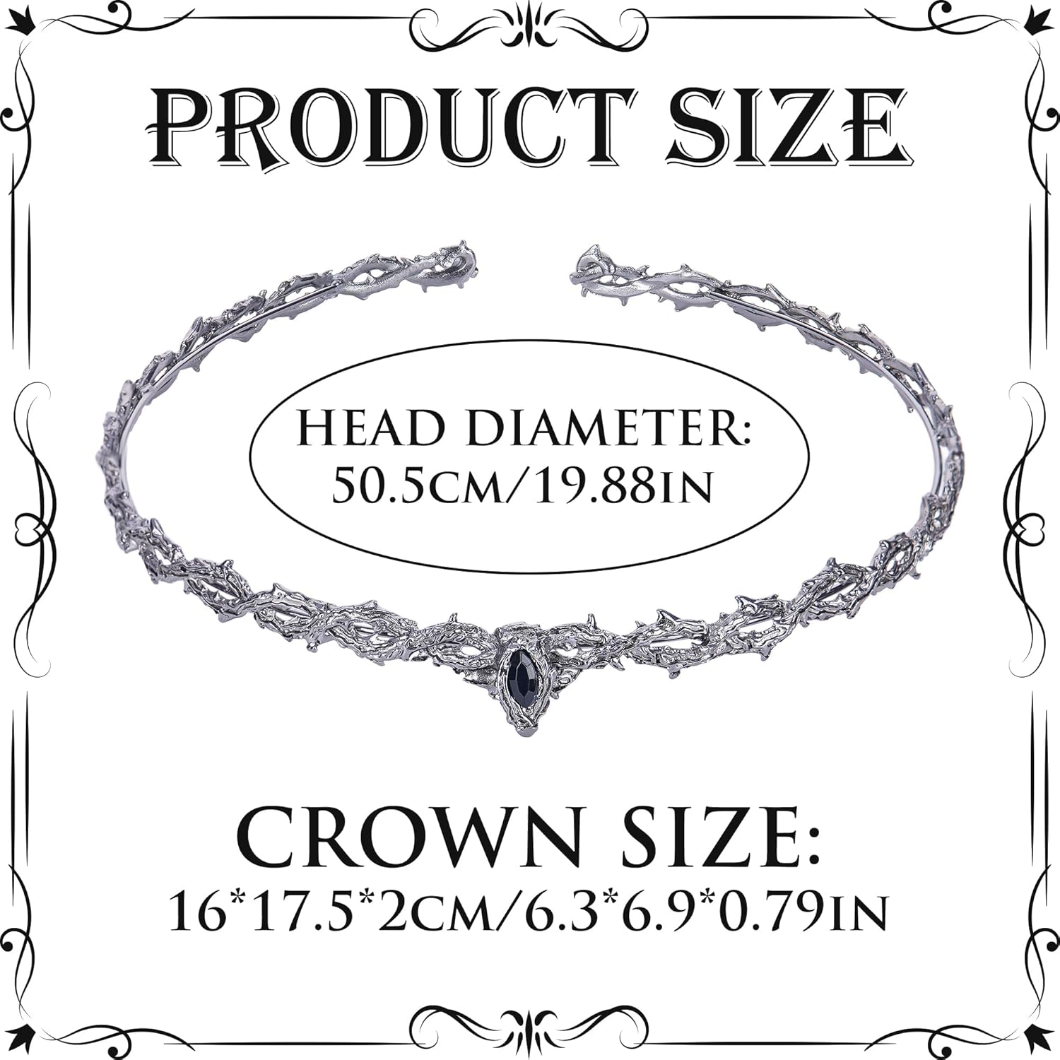 Crown of Thorns - 8'' Retro Thorn Headdress, Gothic Elven Circlet for Renfaire Witch Costume Halloween Cosplay - Image 6